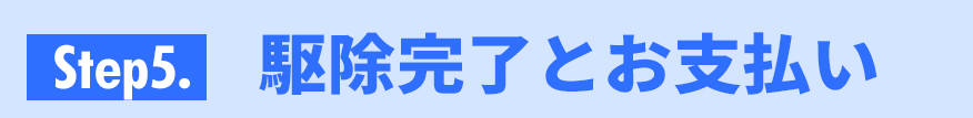 駆除完了とお支払い